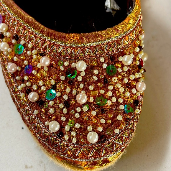 Xhilaration Gold Beaded Espadrilles - Picture 5 of 5